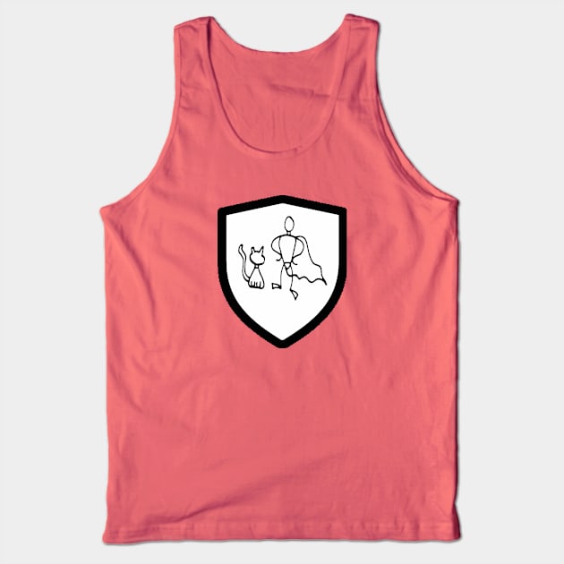 White/Black Cat Hero Shield Tank Top by BradyRain